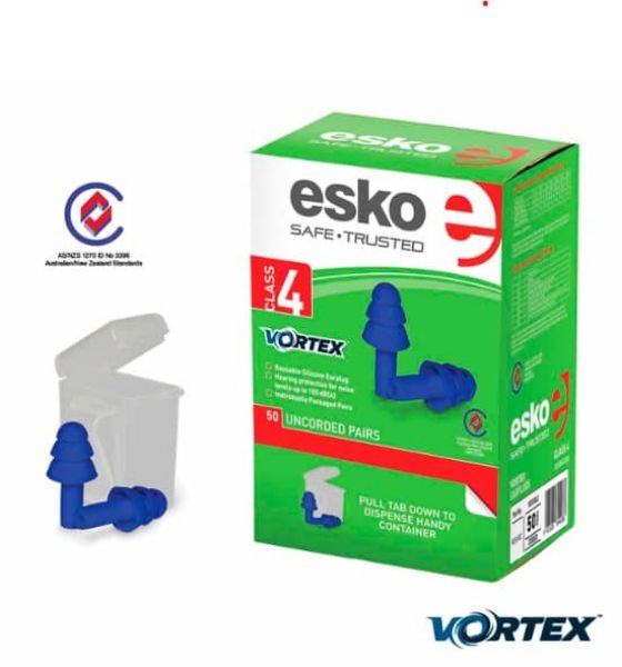 Picture of ESKO VORTEX EARPLUGS BLUE CORDED 50 PACK